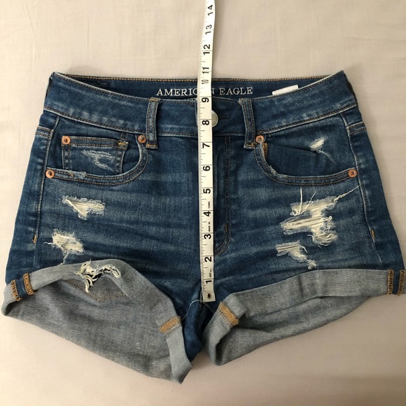 American Eagle Hi-Rise Shortie super stretch cuffed denim shorts - Picture 4 of 12